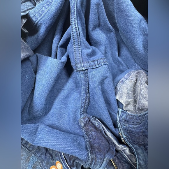 Anthropologie Pilcro The Wanderer Blue Black Floral Cargo Distressed Pants 31P - Picture 6 of 17